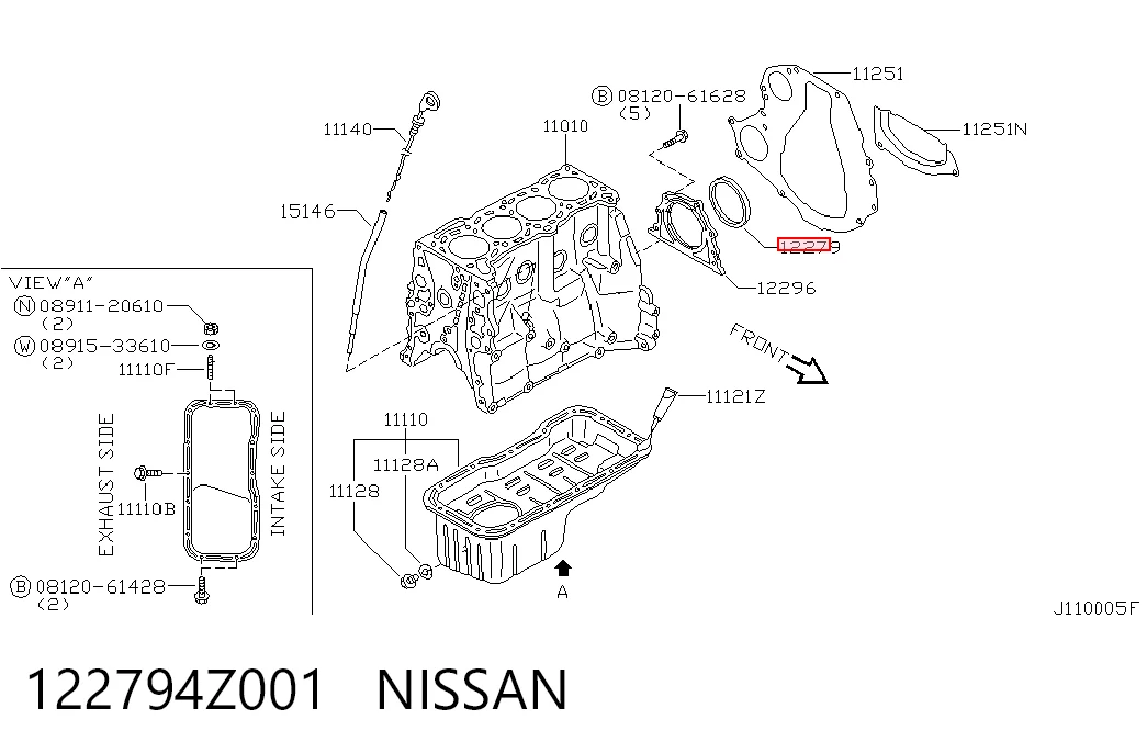 Vedação traseira de cambota de motor Nissan X-Trail  T30