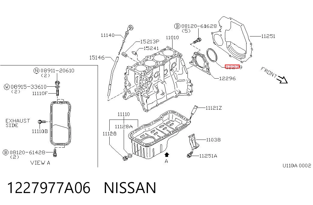  Vedação traseira de cambota de motor Nissan Sunny II sedan (N13) (1986 - 1991) II