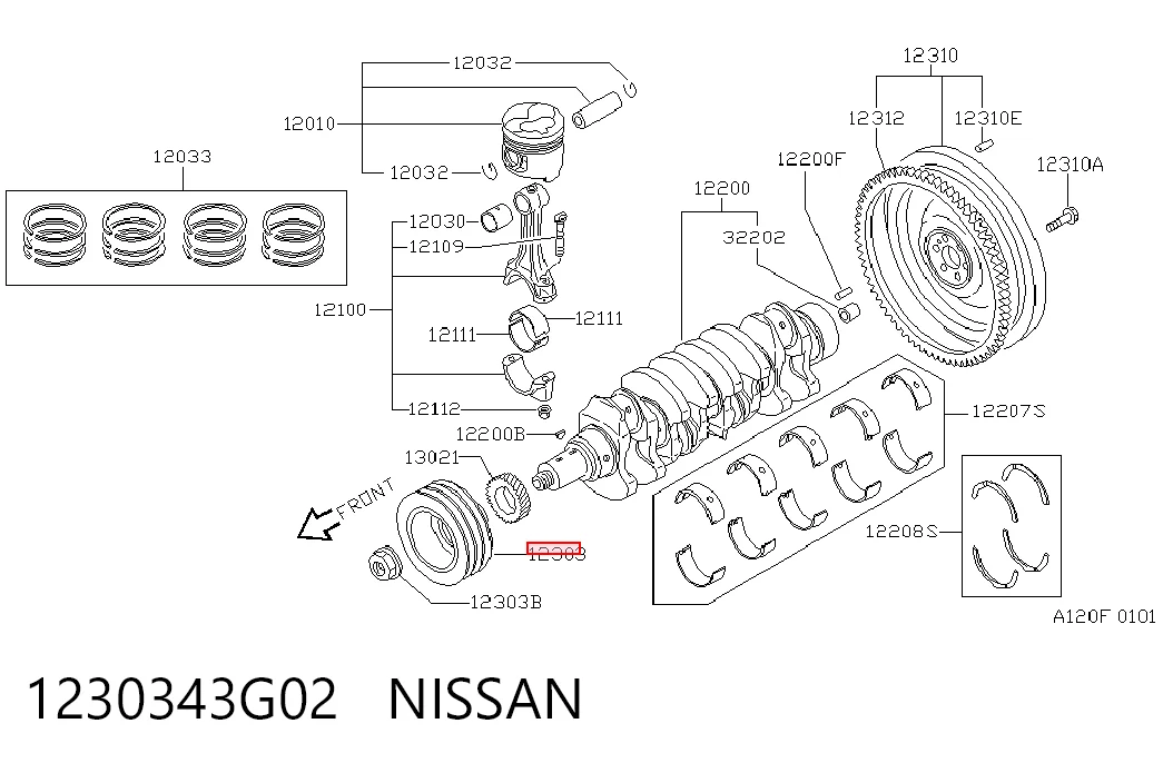 Polia de cambota para Nissan Terrano II R20