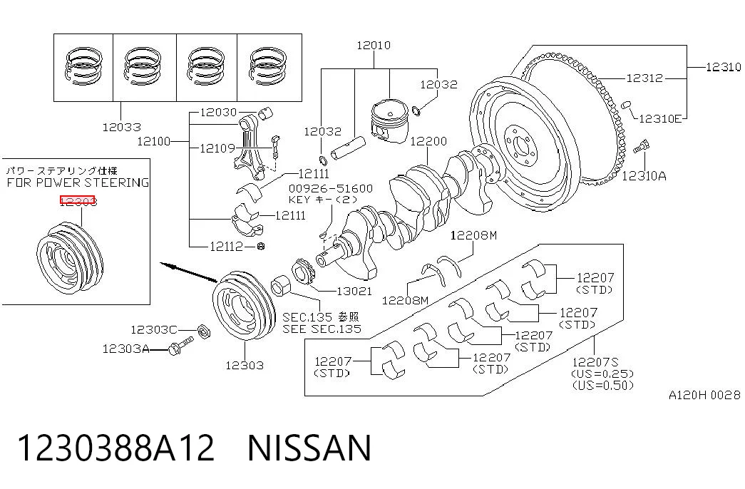 Polia de cambota Nissan Sunny II N13