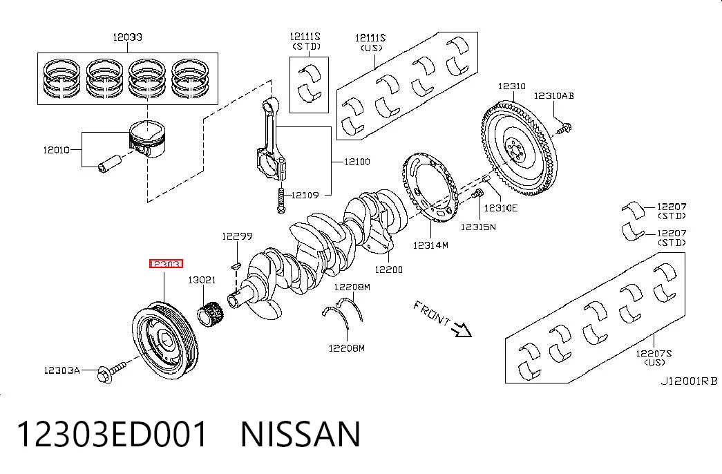 Polia de cambota Nissan Qashqai I J10 ao melhor preço