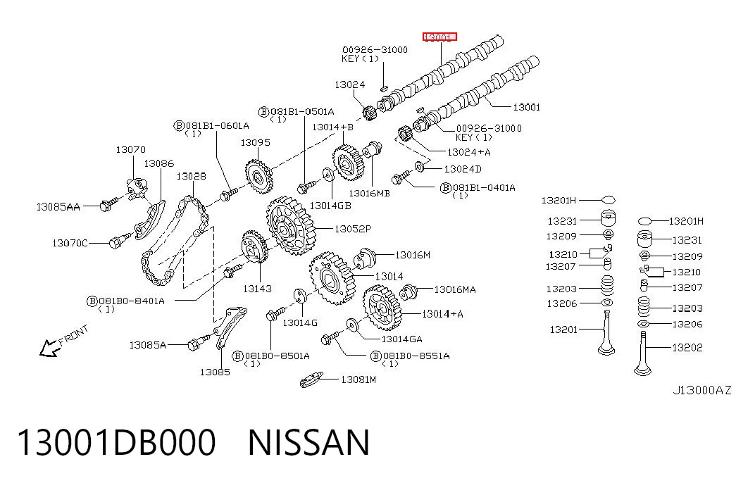Árvore distribuidora de motor Nissan Terrano II R20
