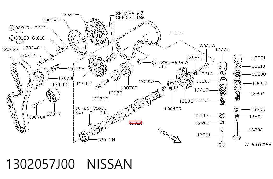 Árvore distribuidora de motor para Nissan Primera  P10