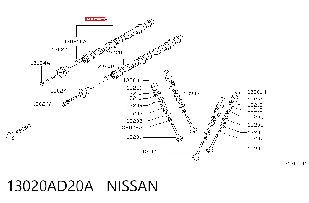  Árvore distribuidora de motor de admissão Nissan Navara NP300 III pick-up (D40) (2004 - 2015) NP300 III