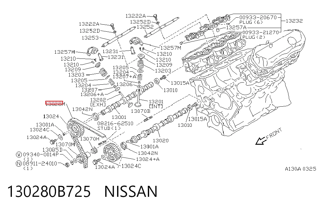  Correia do mecanismo de distribuição de gás Nissan Pathfinder SUV (R50) (1995 - 2004) 