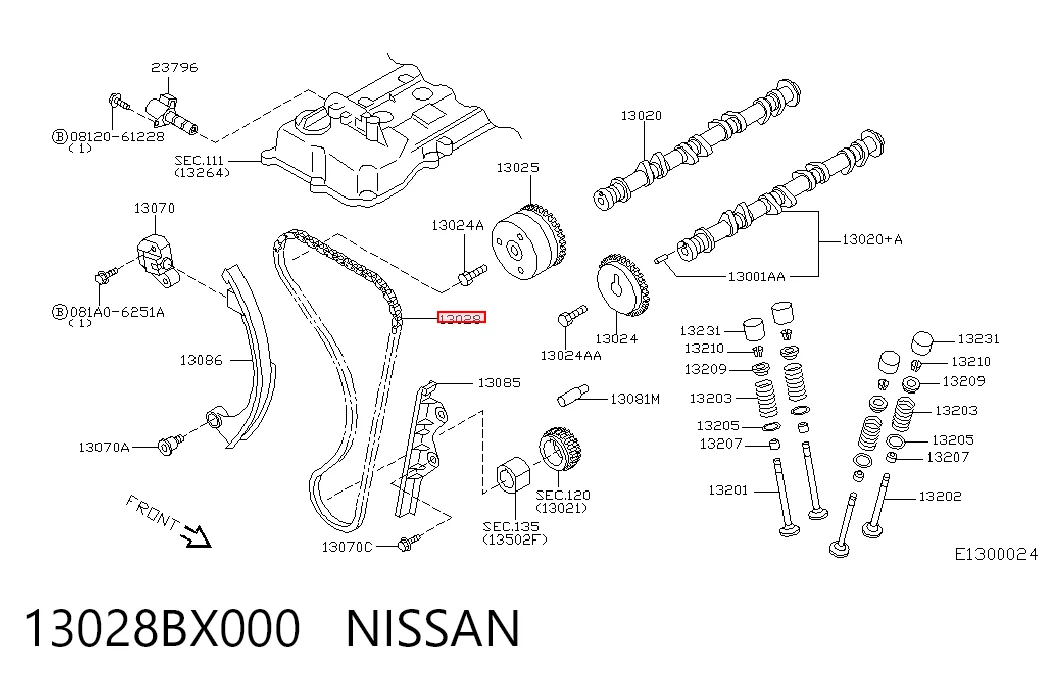 Cadeia do mecanismo de distribuição de gás para Nissan Micra K12