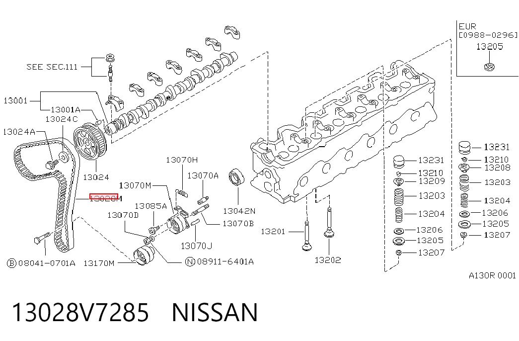  Correia do mecanismo de distribuição de gás Nissan Patrol SUV (Y60) (1987 - 1997) 