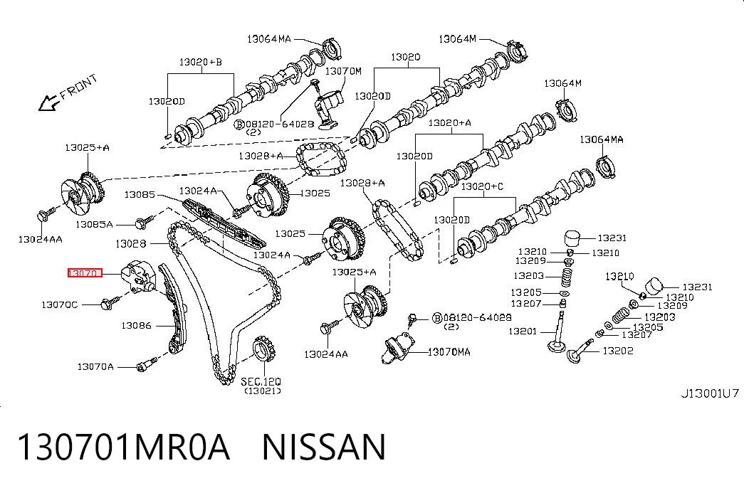 130701MR0A Nissan/Infiniti Reguladora de tensão da cadeia do mecanismo de distribuição de gás