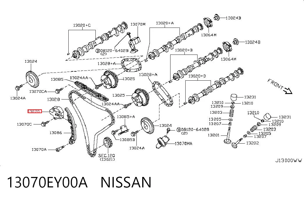 13070EY00A Nissan/Infiniti Reguladora de tensão da cadeia do mecanismo de distribuição de gás