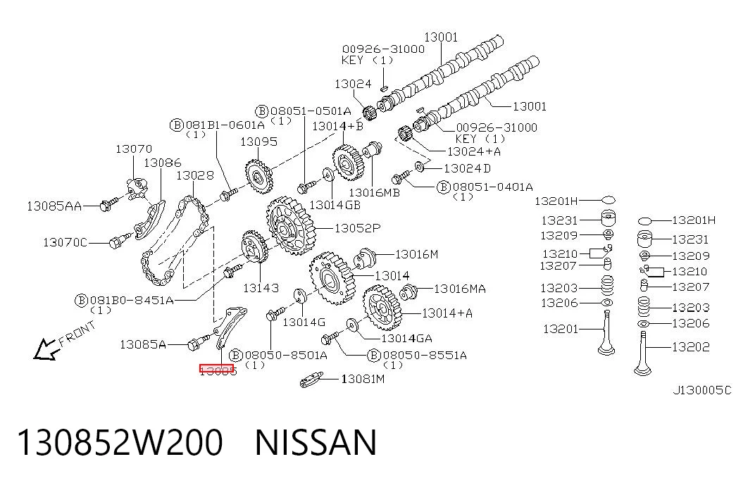 Amortecedor de cadeia do mecanismo de distribuição de gás, esquerdo Nissan Terrano II R20 ao melhor preço