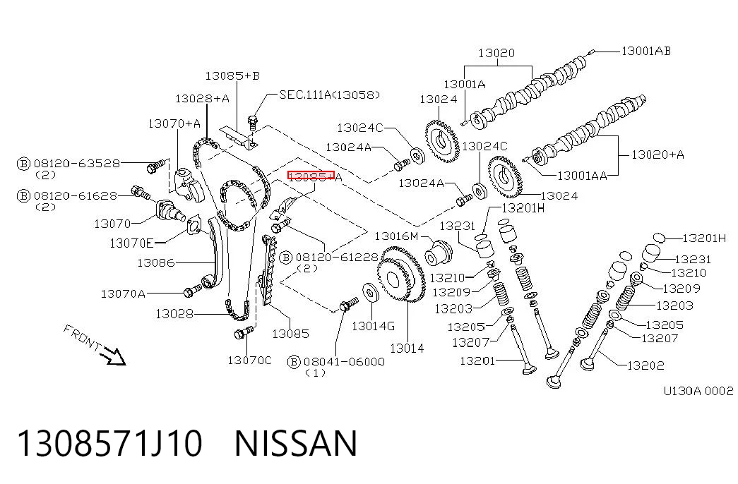 Amortecedor de cadeia do mecanismo de distribuição de gás, superior direito CBC Nissan Sunny III N14 ao melhor preço