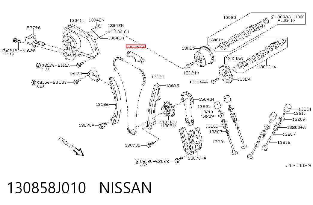 Amortecedor de cadeia do mecanismo de distribuição de gás para Nissan Primera  P12