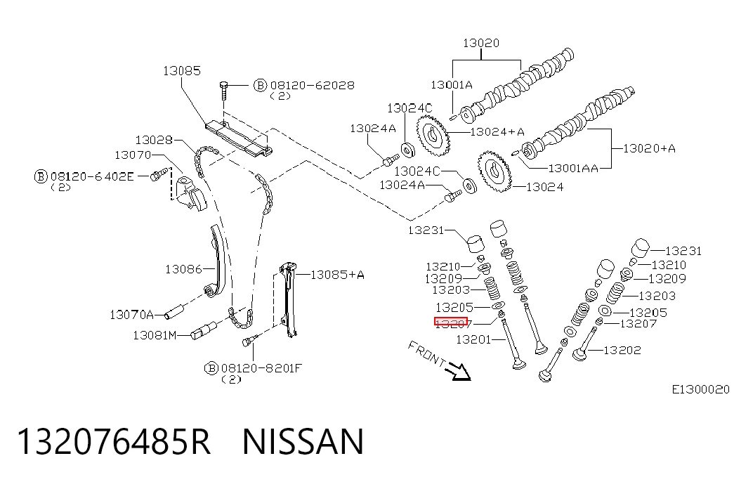 Bucim de válvula (coletor de óleo), admissão/escape para Nissan Primera  P10