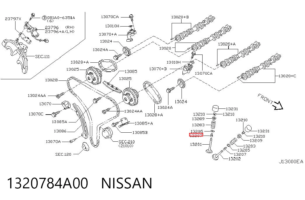  Bucim de válvula (coletor de óleo), admissão/escape Nissan Primera sedan (P12) (2002 - 2008) 