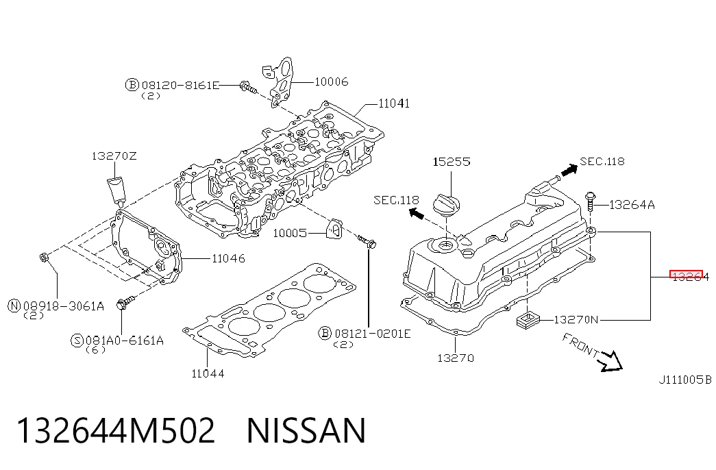 Tampa de válvulas para Nissan Almera II N16