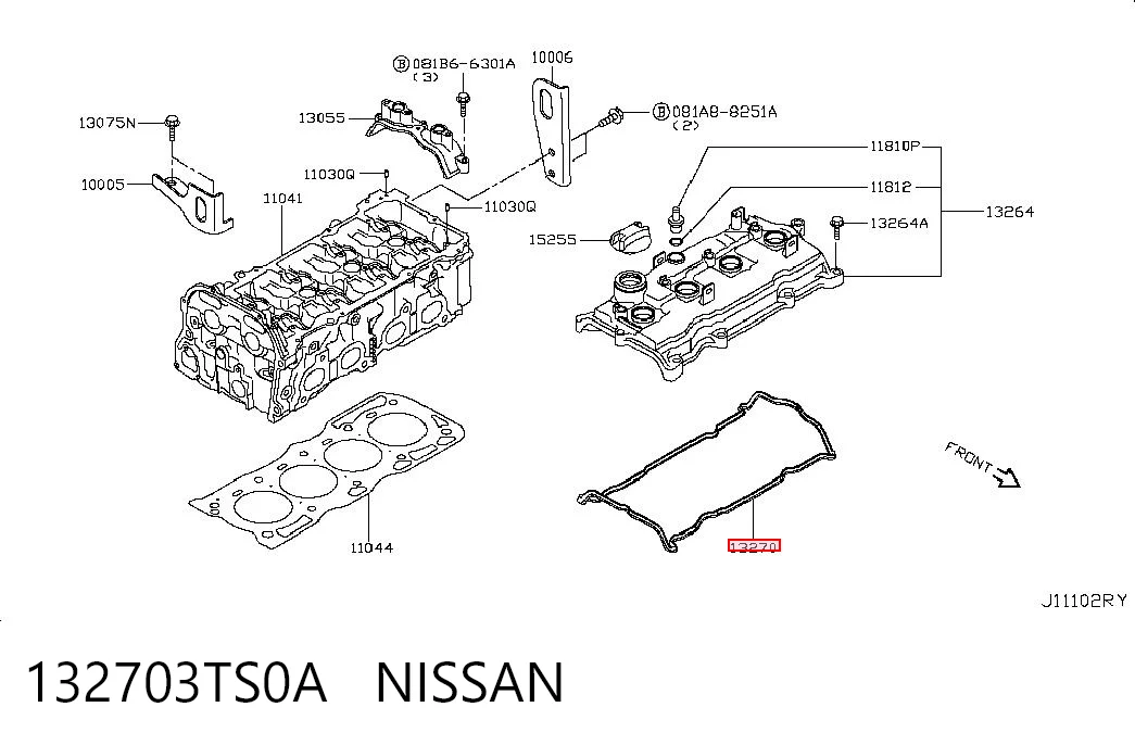  Vedante de tampa de válvulas de motor Nissan Altima L33 sedan (2012 - 2018) L33