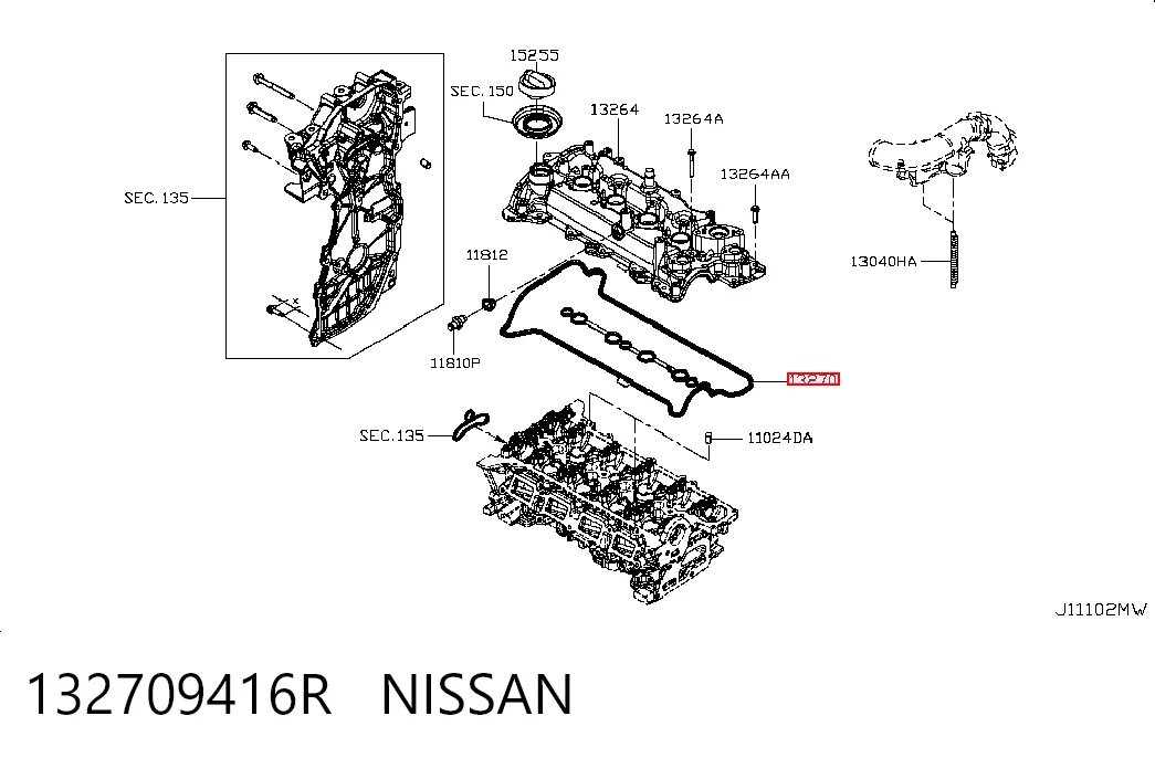 Vedante de tampa de válvulas de motor para Renault DUSTER II HM