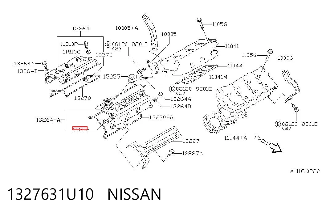 1327631U10 Nissan/Infiniti Vedante anular da cavidade de vela