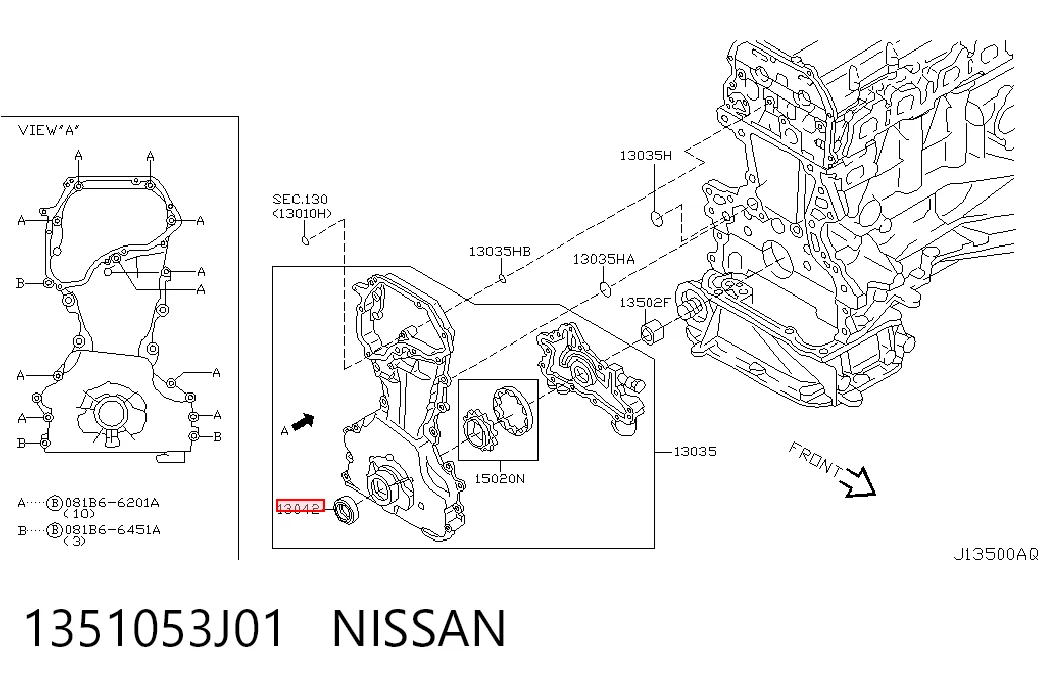Vedação dianteira de cambota de motor Toyota 135106N200 preço, a partir de 2,84 USD
