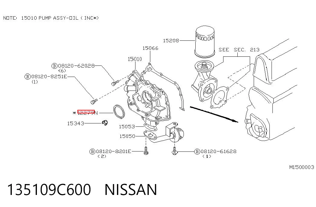 Vedação dianteira de cambota de motor Nissan Vanette C23 ao melhor preço