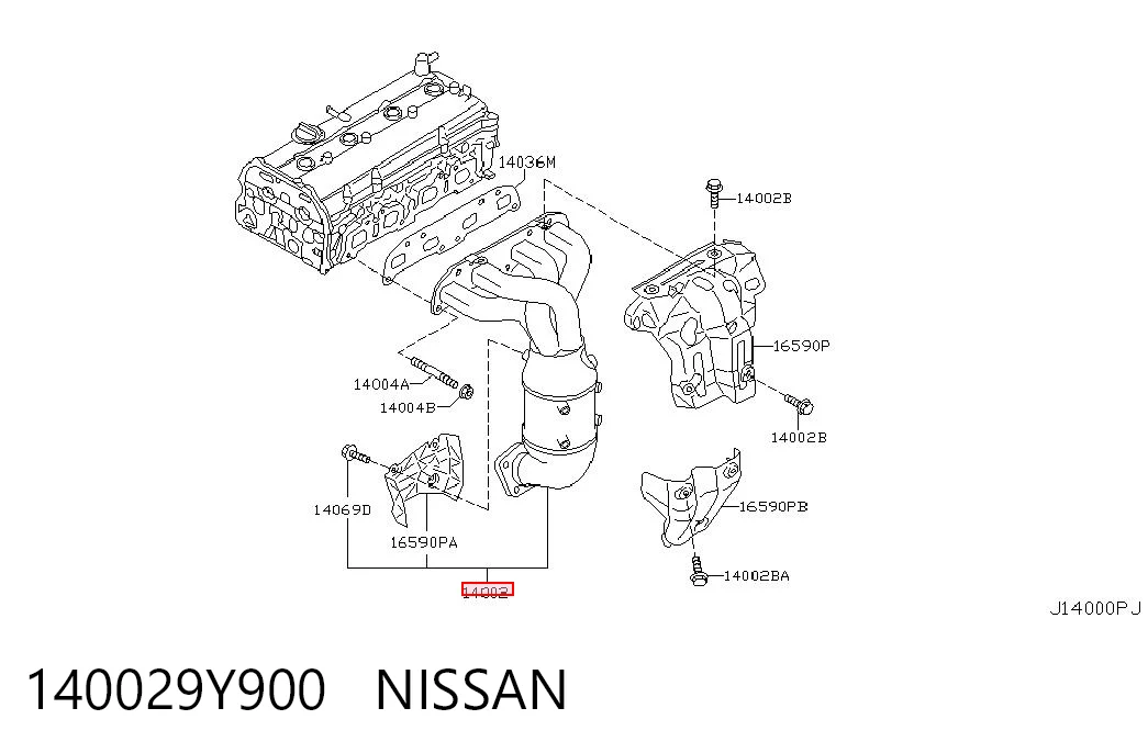  Tubo coletor de escape Nissan Primera sedan (P12) (2002 - 2008) 