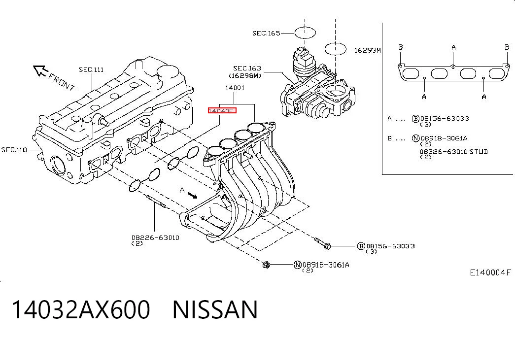 Vedante de tubo coletor de admissão Nissan Micra K11 ao melhor preço