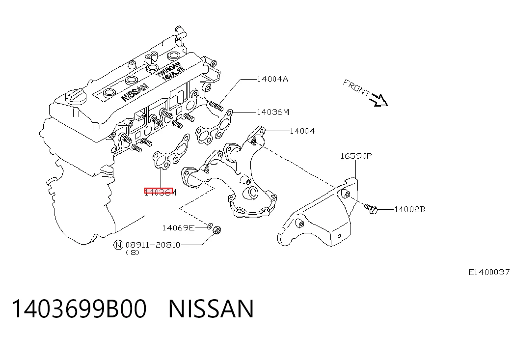 Vedante de tubo coletor de escape para Nissan Micra  K11