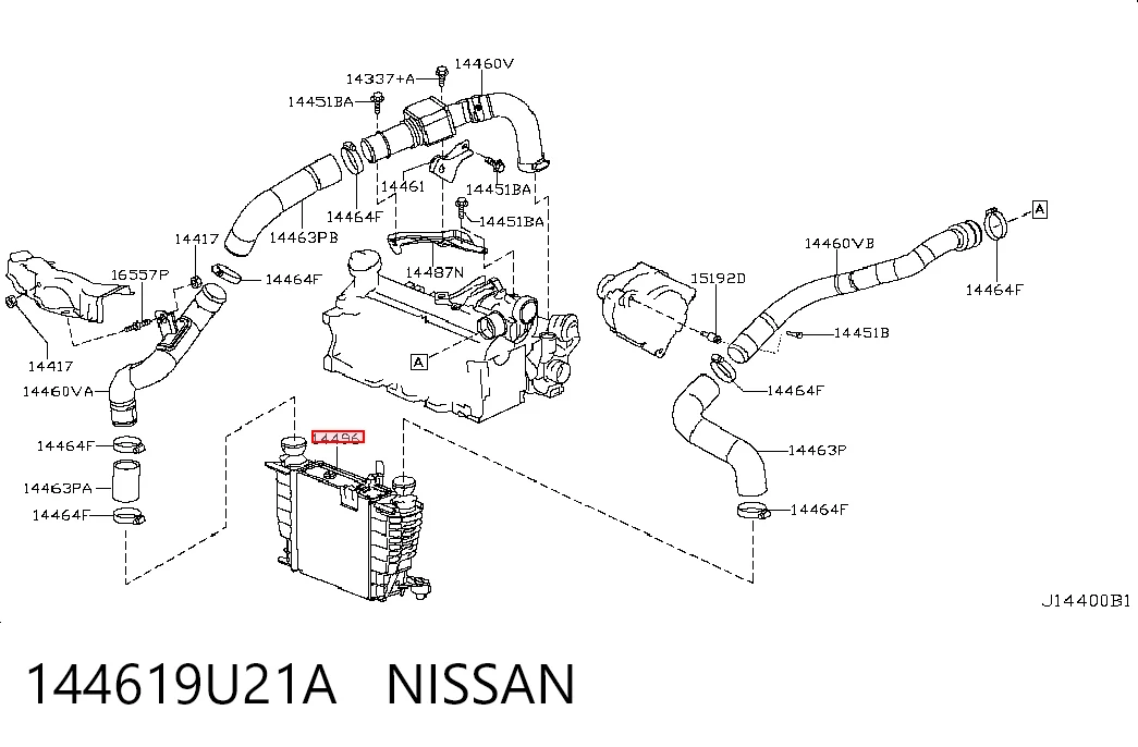 Radiador de intercooler Nissan Note  E11