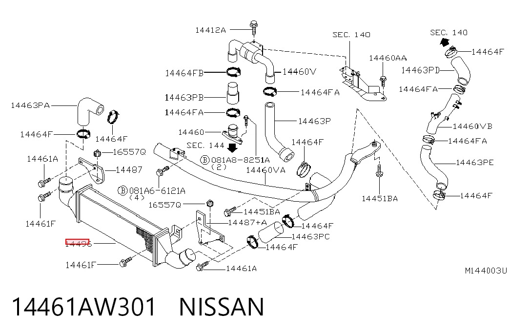 Radiador de intercooler Nissan Primera P12 ao melhor preço