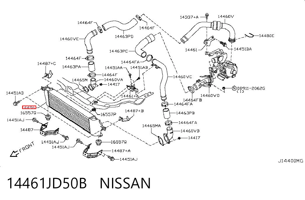  Radiador de intercooler Nissan Qashqai I SUV (J10) (2006 - 2013) I