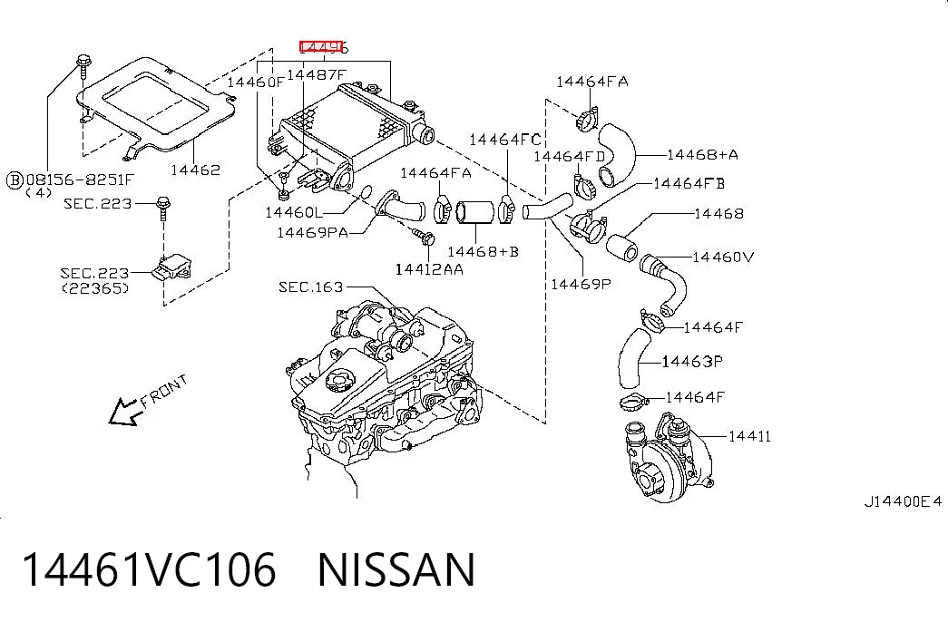 Radiador de intercooler para Nissan Patrol  Y61
