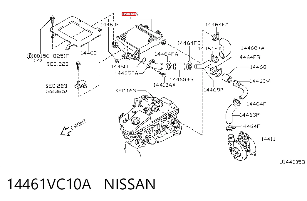 Radiador de intercooler Nissan Patrol  Y61