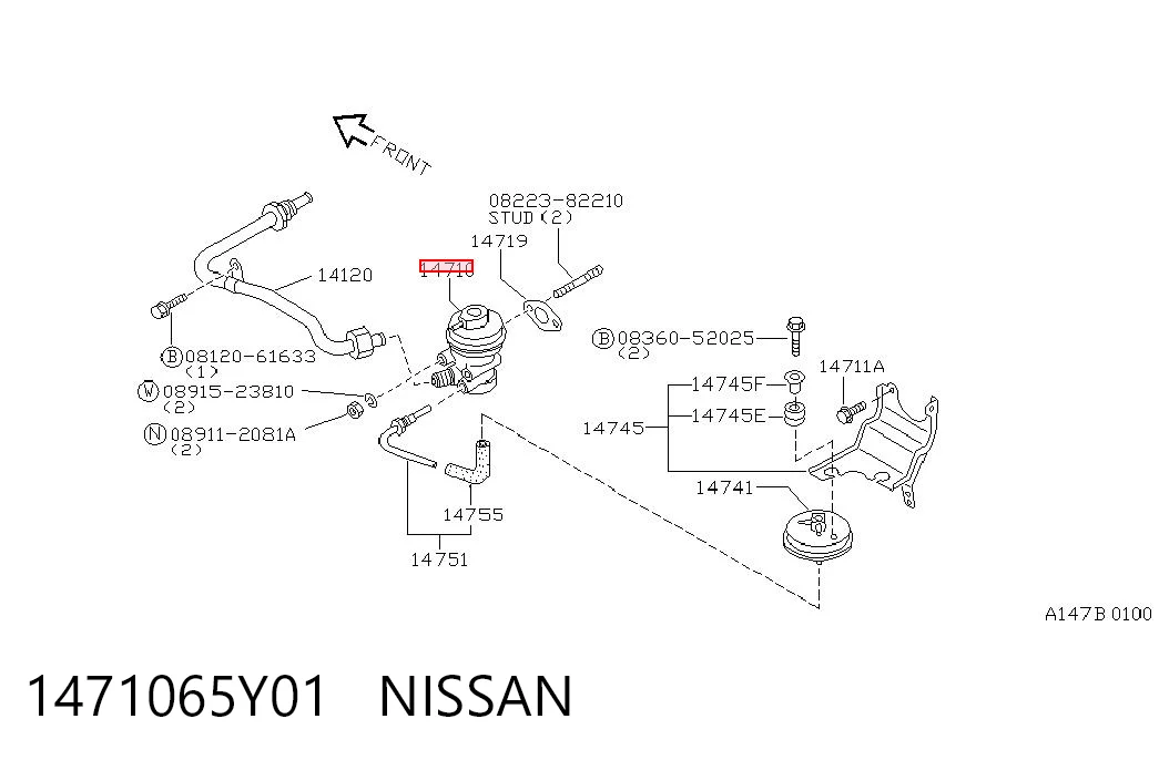 Válvula EGR de recirculação dos gases para Nissan Almera I N15