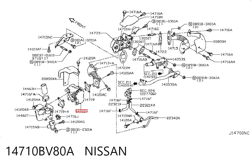 14710BV80A Nissan/Infiniti