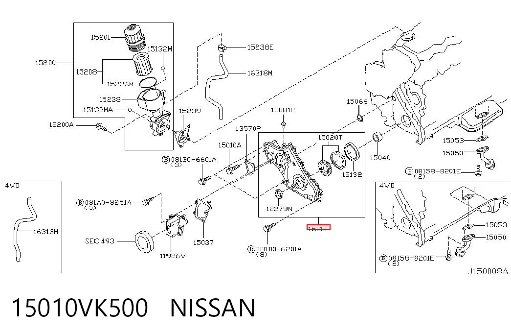  Bomba de óleo Nissan X-Trail SUV (T30) (2001 - 2007) 