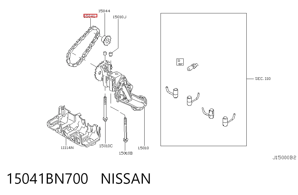Cadeia de bomba de óleo Nissan Almera II N16 ao melhor preço