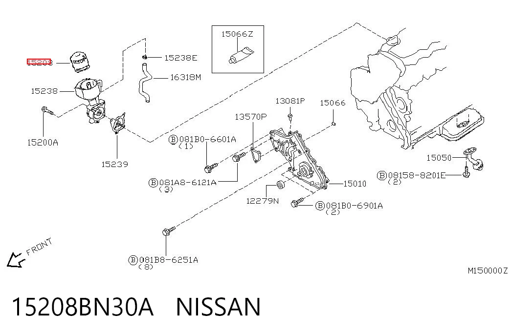 15208BN30A Nissan/Infiniti Filtro de óleo