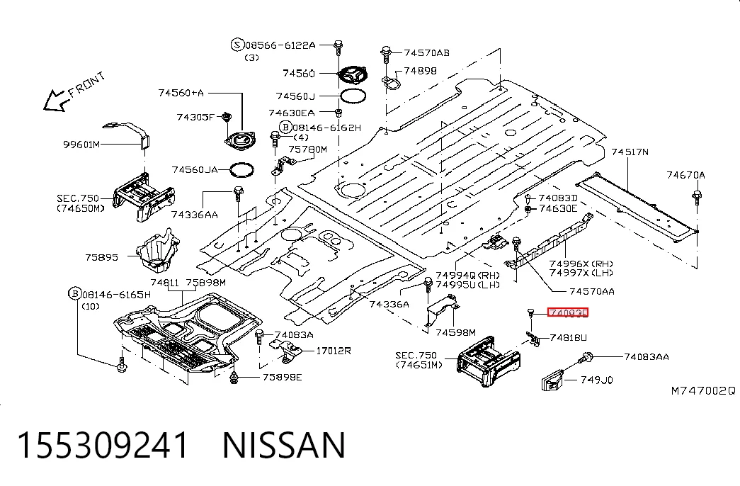 155309241 Nissan/Infiniti Cápsula (prendedor) de fixação do pára-choque dianteiro
