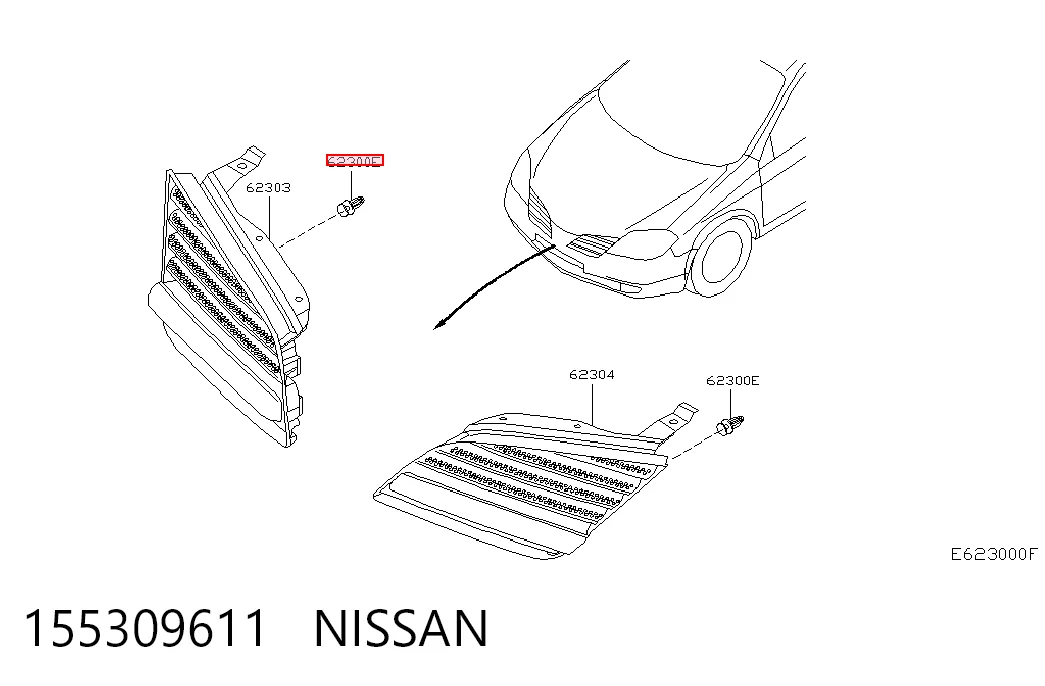 155309611 Nissan/Infiniti Cápsula (prendedor) de fixação de moldura de pára-brisas