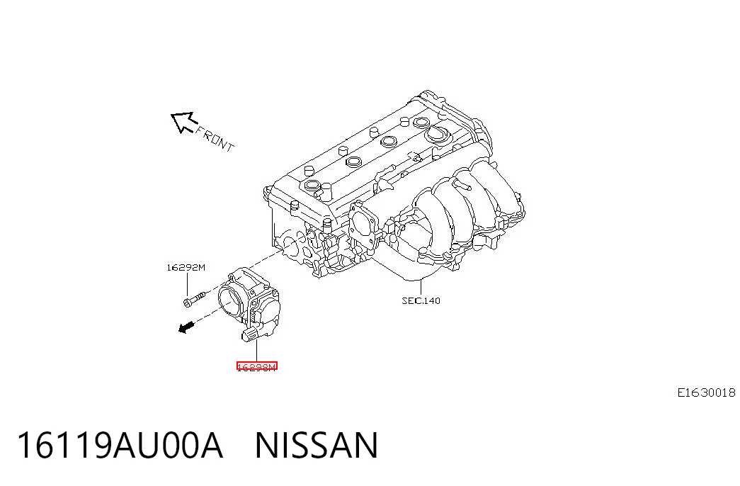 Válvula de borboleta montada Nissan Primera  P12