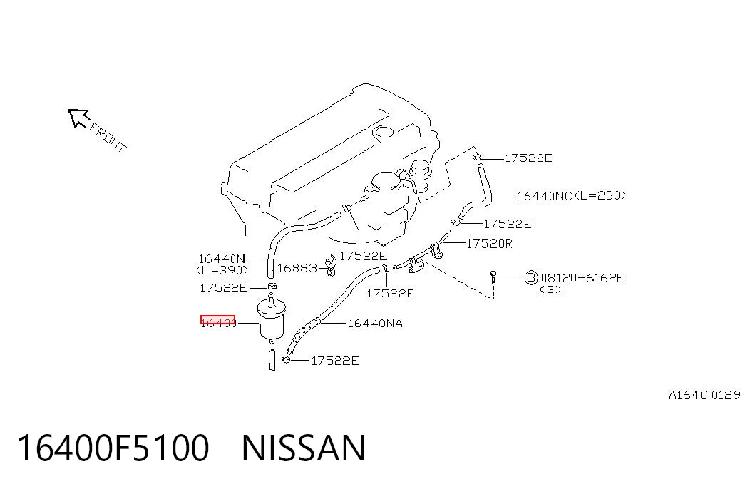 16400F5100 Nissan/Infiniti Filtro de combustível
