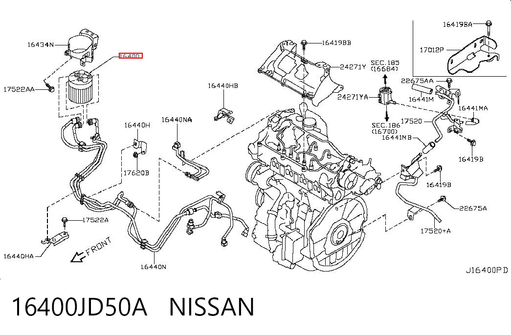 Filtro de combustível Nissan Murano  Z51