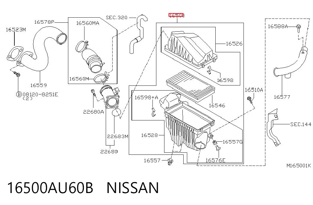 Caixa de filtro de ar para Nissan Primera  P12