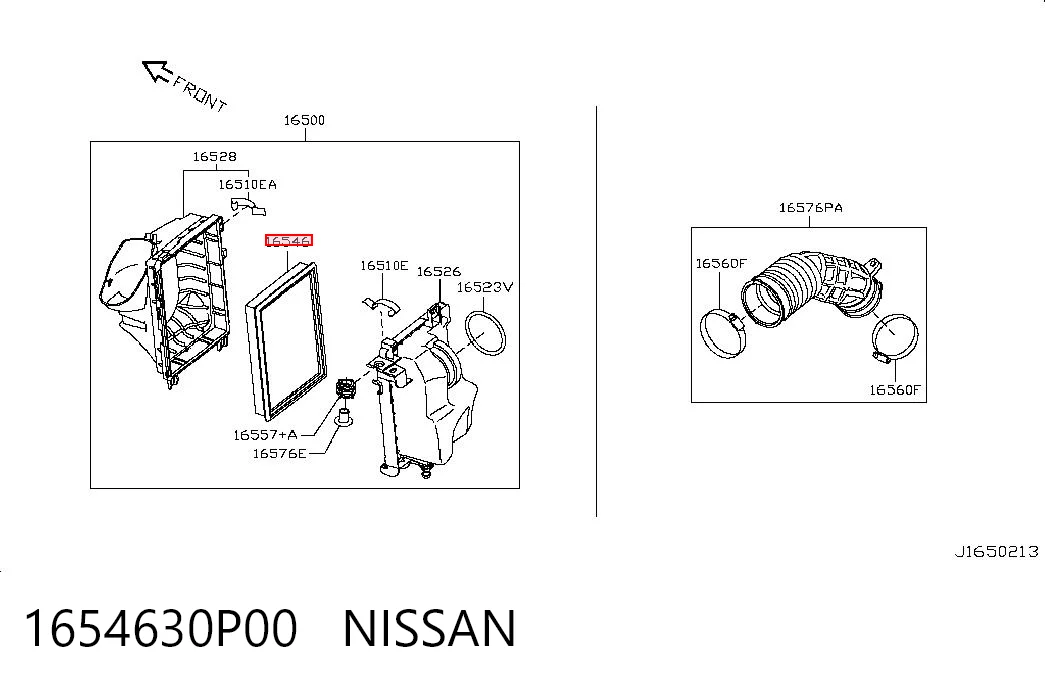 1654630P00 Nissan/Infiniti Filtro de ar