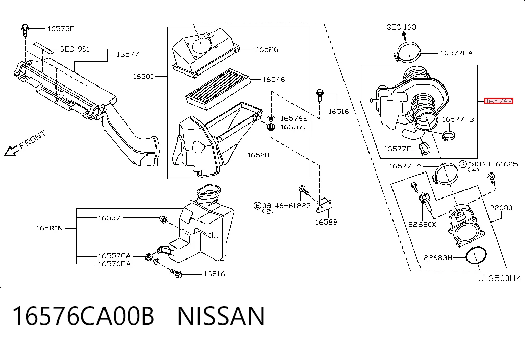 16576CA00B Nissan/Infiniti
