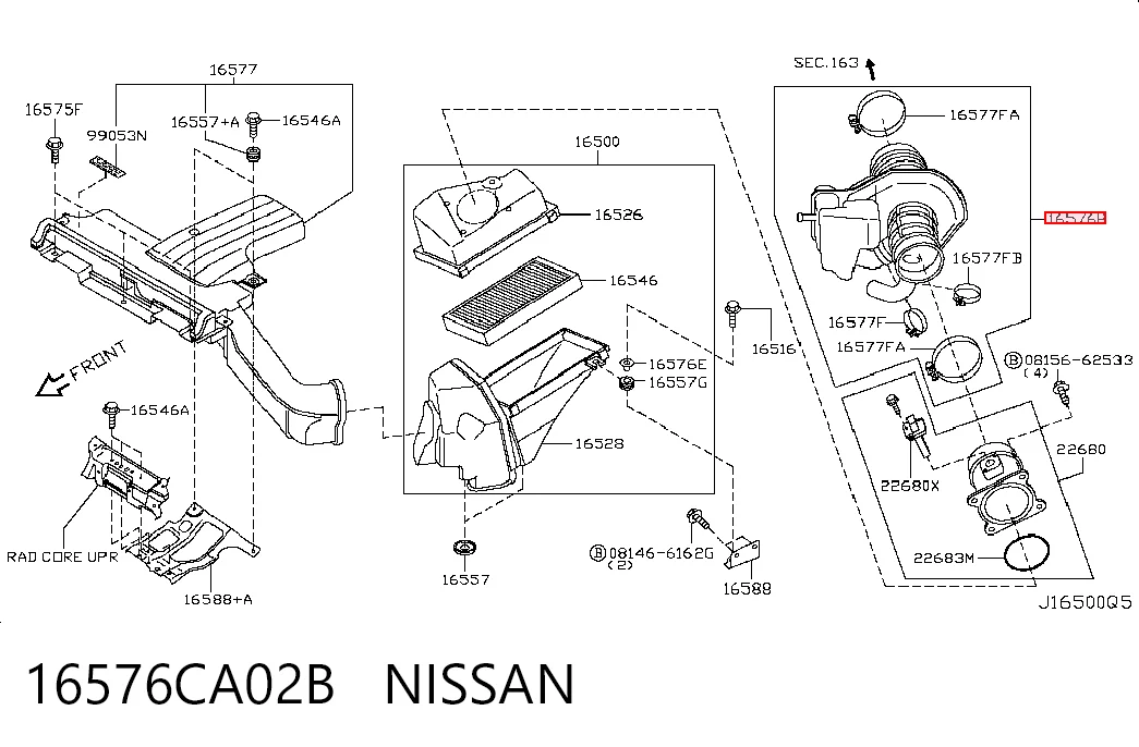16576CA02B Nissan/Infiniti