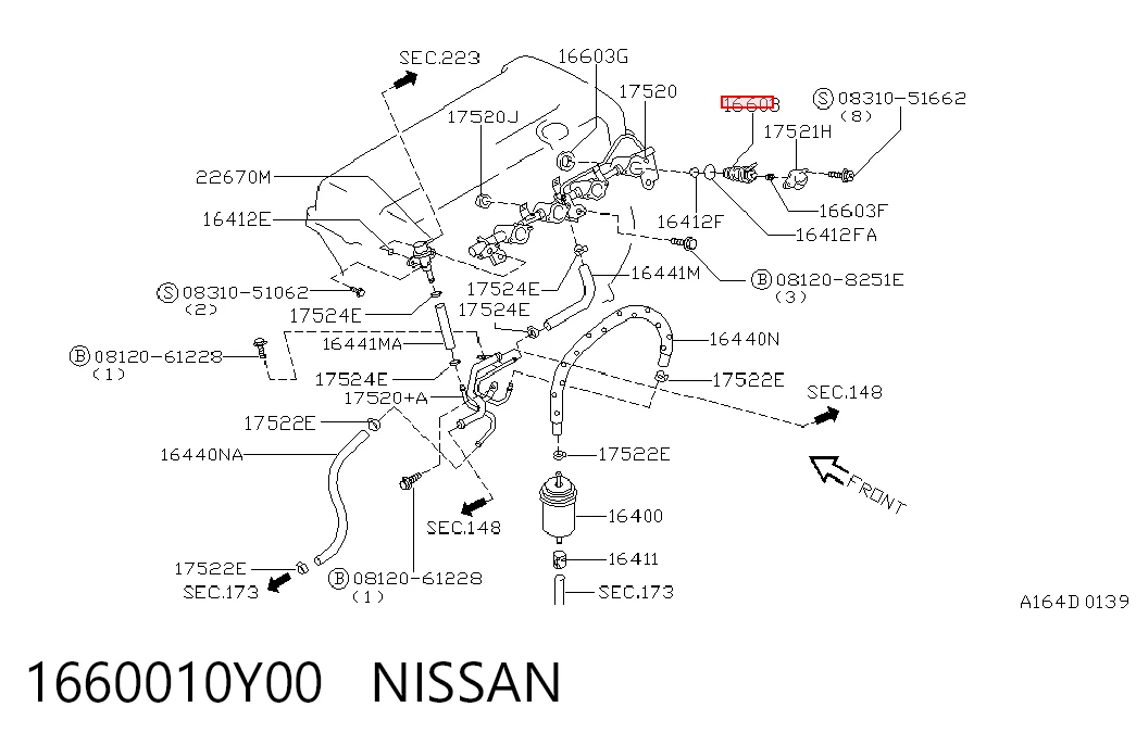 Injetor de injeção de combustível para Nissan Primera  P10