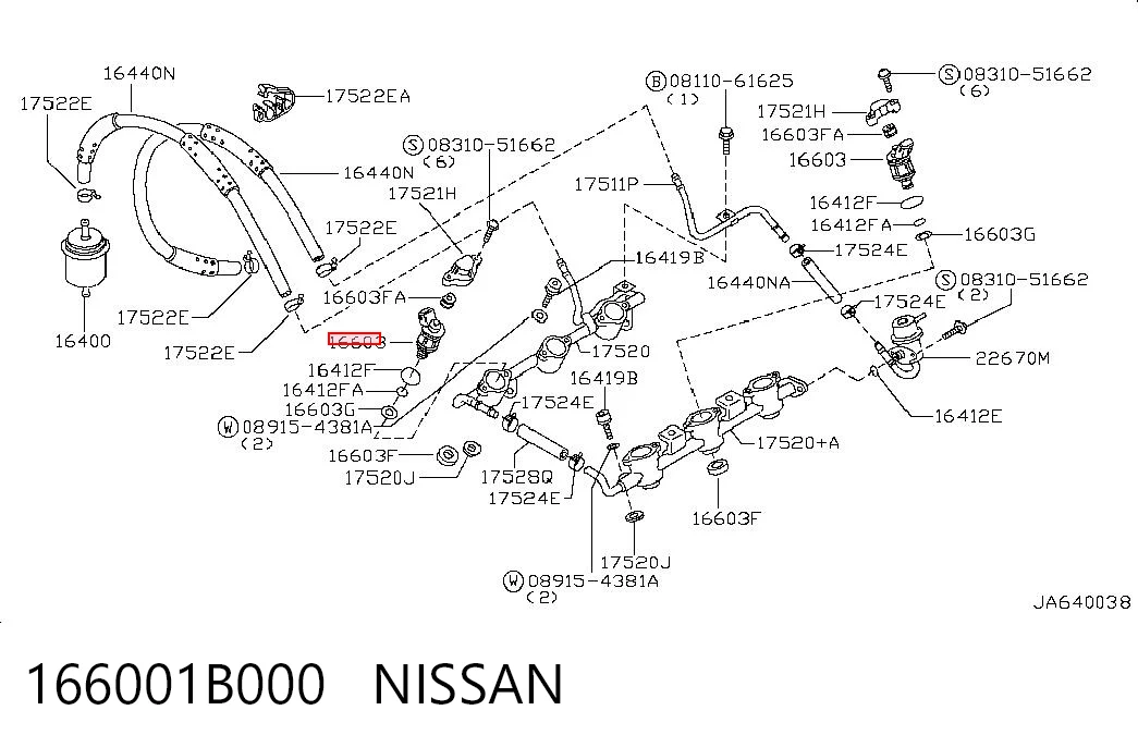 Injetor de injeção de combustível para Nissan Pathfinder  R50