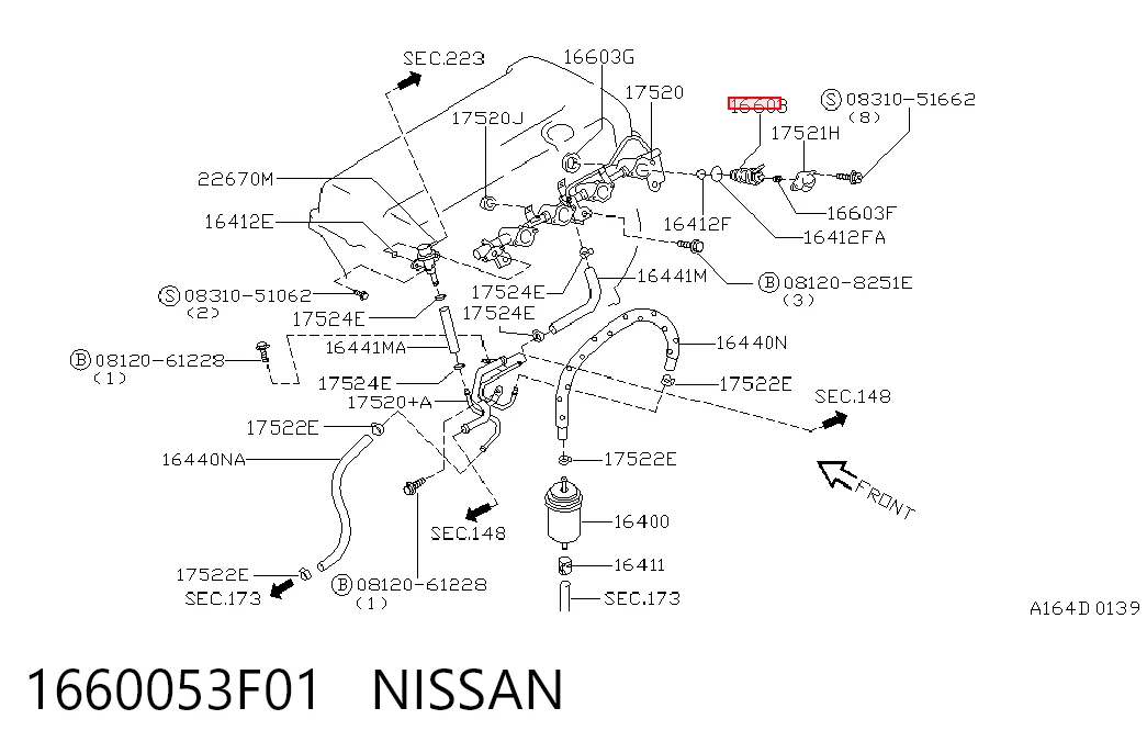 Injetor de injeção de combustível Nissan Primera  P10