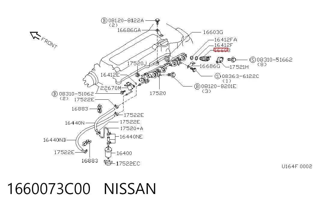 Injetor de injeção de combustível para Nissan Sunny III N14